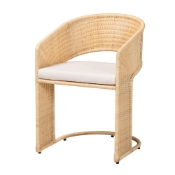 bali & pari Palm Natural Rattan Dining Chair, Natural Brown